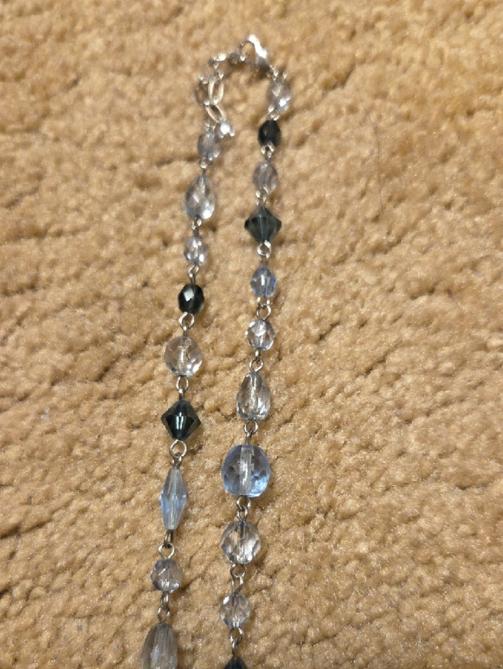 LOFT Crystal Bead Necklace - Light Blue and Clear - Picture 3 of 5